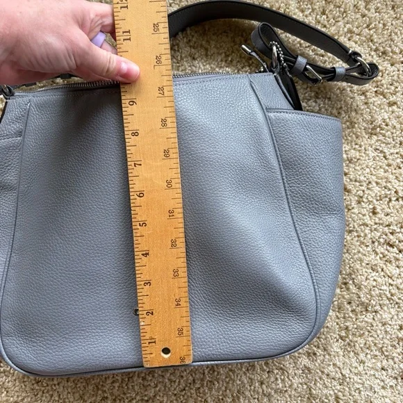 Coach Rori Gray Pebbled Leather Hobo Shoulder Bag - Picture 15 of 16